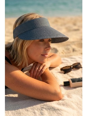Ritagarcia Kadın Hasır Vizör Şapka Ayarlanabilir Güneş Şapkası Uv Korumalı Yazlık Plaj Şapkası