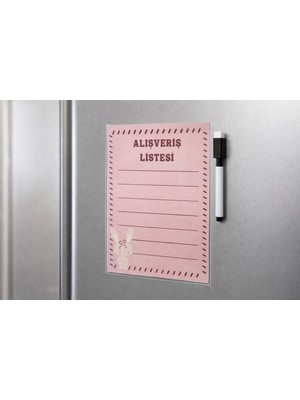 Tint and Treats Buzdolabı Alışveriş Listesi A5 – Laminasyonlu Yaz Sil – Magnetli – Yaz Sil Kalem Hediyeli