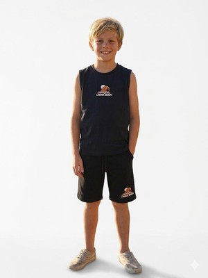 Rapapa Erkek Çocuk Yazlık Laguna Beach Şortlu Takım - Siyah-7050