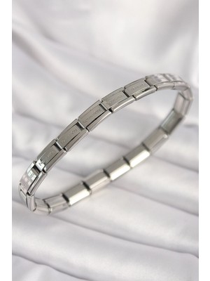 Sylar 316L Çelik Gümüş Renk Ince Yazılı Nomination Kadın Bileklik