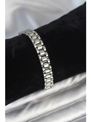 Sylar 316L Çelik Gümüş Renk 9 mm Kalınlık Erkek Bileklik