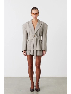 Facette Lumen Vatkalı Ekose Ceket Kahverengi