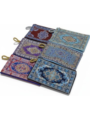 luxurianthome Bez Cüzdan 6 Adet Kilim Desenli Bez Cüzdan Hediyelik 10X15CM Desenli Bez Cüzdan Hediyelik Cüzdan