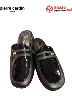 Pierre Cardin Premium Erkek Rugan Kutulu Nişan Çeyiz Damat Ev Terliği