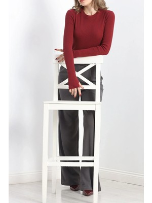 Bigümex Yumuşak Dokulu Konfor Modeli Yarım Balıkçı Yaka Triko Body Kaşkorse Parmak Geçmeli Bluz