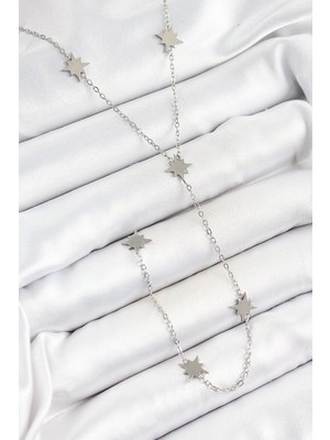 Sylar 316L Çelik Kutup Yıldızı Figürlü Y Model Gümüş Renk Kadın Kolye