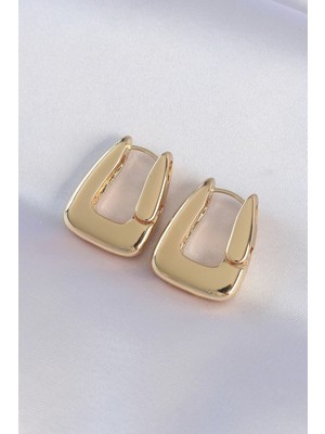 Sylar Pirinç Gold Renk Kalın Küpe