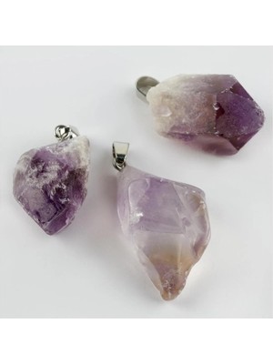 Pileli Store Amatist Doğaltaş Kolye Ucu