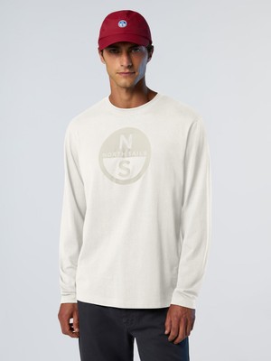 North Sails Regular Fit Maxi Grafik Baskılı Uzun Kollu Organik Pamuk Tişört