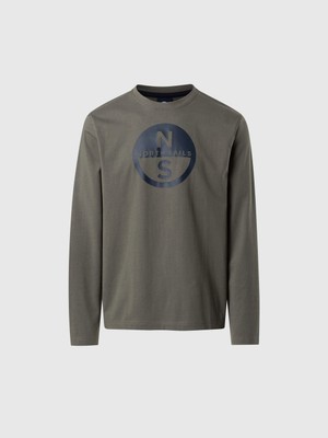 North Sails Regular Fit Maxi Grafik Baskılı Uzun Kollu Organik Pamuk Tişört