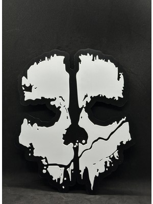 Goka 3D Craft Call Of Duty: Modern Warfare Ghost 3D Duvar Dekoru - Oyuncu Odası Aksesuarı 16 x 20CM