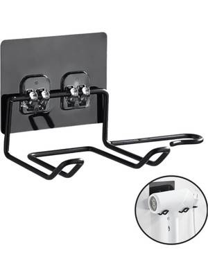 Zenvia  Fön Makine Askısı Siyah Yapışkanlı Fön Makine Tutucu