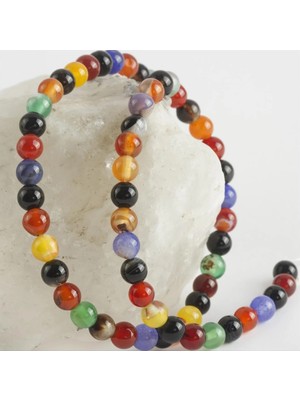 Pileli Store 6 mm Parlak Karışık Akik Taşı