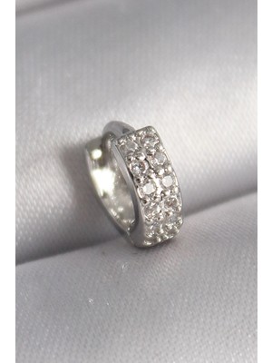 Sylar 316L Çelik Gümüş Renk Zirkon Taşlı Tragus Piercing