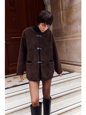Facette Noir Toggle Ceket Acı Kahve