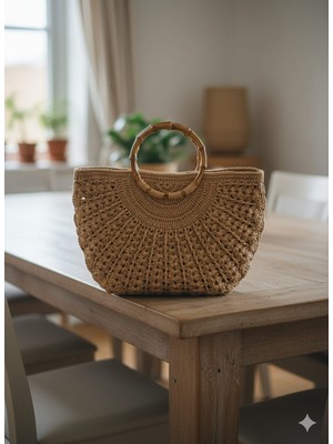 Akfecan El Örgüsü Omuz Çantası