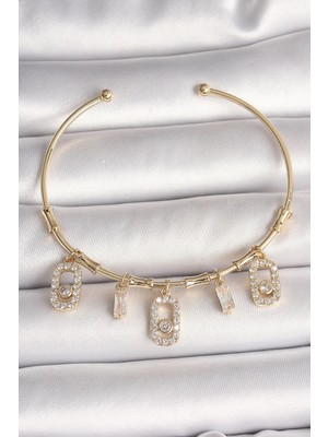 Sylar Pirinç Gold Renk Sallantı Zirkon Taşlı Messika Figür Charm Kadın Bileklik
