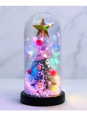 MiraLive Yılbaşı Temalı Işıklı Dekoratif Cam Fanus - Model 4