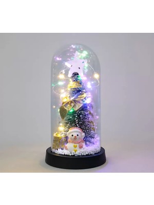 MiraLive Yılbaşı Temalı Işıklı Dekoratif Cam Fanus - Model 7