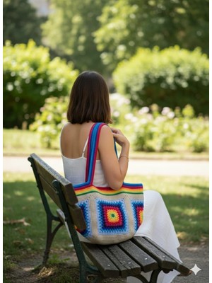 Akfecan El Örgüsü Omuz Çantası