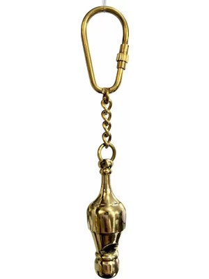 MiraLive Nostaljik Denizci Düdüğü Pirinç Anahtarlık