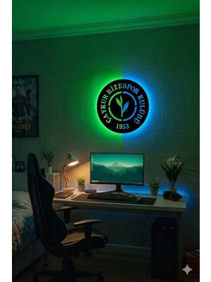 LED Level Ledli Taraftar Tablo Yeşil Mavi Anahtarlı Adabtörlü