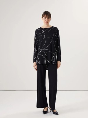 LC Waikiki Lcwaıkıkı Classic Bisiklet Yaka Desenli Kadın Bluz