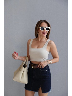 Purple By Banu Bej Kare Yaka Crop Atlet