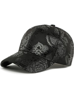 Valkyrie Kadın Siyah Parlak Desenli Baseball Şapka Ayarlanabilir Unisex Günlük Spor Kep