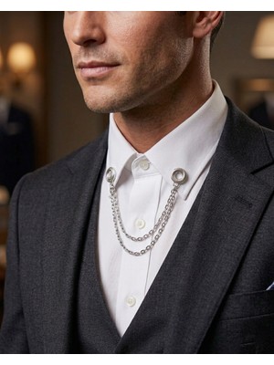 Godfroy Gümüş Renk Gömlek Yaka Broş Iğnesi