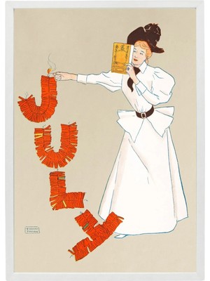 Vintage Temmuz Kutlaması Beyaz Çerçeveli Tablo