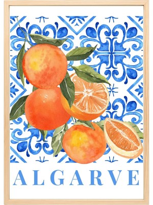 Algarve Portakalları Sulu Boya Tablo Beyaz Çerçeveli Tablo