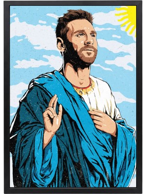 G.o.a.t. Messi’nin Modern Miti Beyaz Çerçeveli Tablo