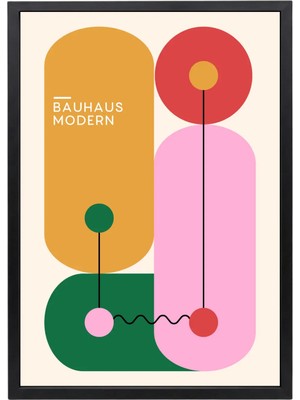 Bauhaus Modern Siyah Çerçeveli Tablo