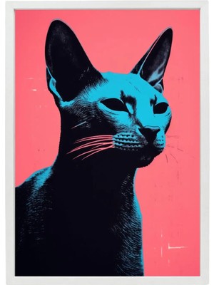 Retro Bakış Beyaz Çerçeveli Tablo