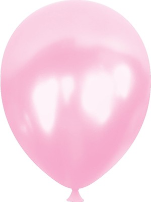 Party Express 12" Metalik Balon 8 Adet - Açık Pembe