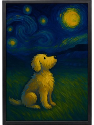 Mavi Derinlik Siyah Çerçeveli Tablo