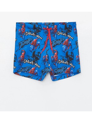 LC Waikiki Lcw Kids Mavi Spider-Man Baskılı Hızlı Kuruyan Uv Korumalı Erkek Çocuk Boxer Mayo