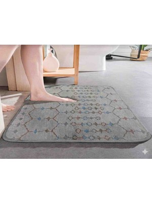 new colourse Kaymaz Taban Tekli 40X60 Paspas Banyo Kapı Önü