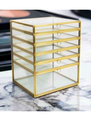 Zarif 6 Çekmeceli Cam Organize