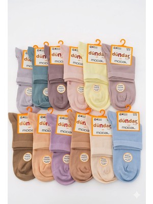 Dündar Unisex Modal Orta Konç Patik; Dikişsiz/soft Yıkama/kokulu; Asorti 12'li Kutu ve Siyah 12'li Kutu (36-40)