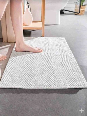 new colourse Kaymaz Taban Tekli 40X60 Paspas Banyo Kapı Önü