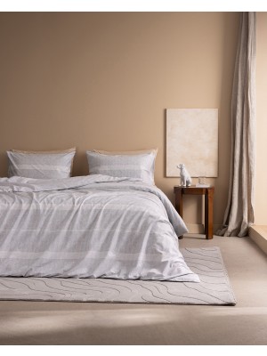 Madame Coco Boswell Tek Kişilik %100 Pamuk Ranforce Baskılı Çarşaflı Nevresim Takımı - Gri