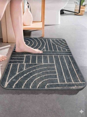 new colourse Kaymaz Taban Tekli 40X60 Paspas Banyo Kapı Önü