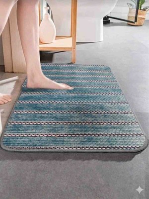 new colourse Kaymaz Taban Tekli 40X60 Paspas Banyo Kapı Önü