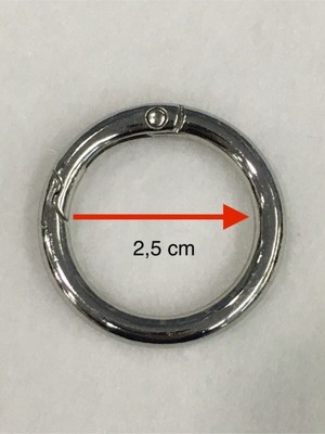 Orhan Çanta 20 Adet 2.5 cm Yaylı Yuvarlak Halka Siyah Renk