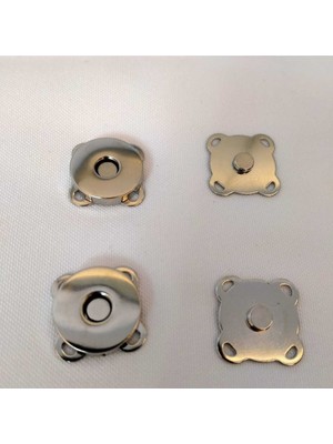 Orhan Çanta 20 Adet Dikmeli Çanta Mıknatısı 18MM Gümüş