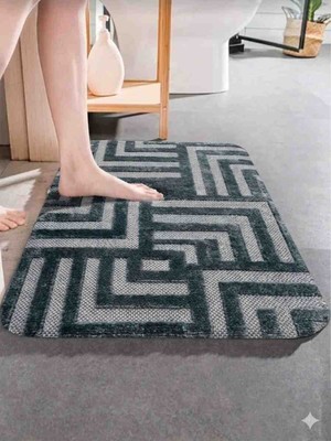 new colourse Kaymaz Taban Tekli 40X60 Paspas Banyo Kapı Önü