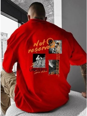 Amor Man Büyük Beden Özel Tasarım Unıverse Nasa Sırt Baskılı %100 Pamuk Oversize Battal Erkek T-Shirt