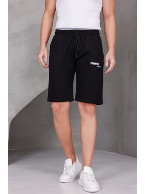Dark Moda Erkek Baskılı Oversize Iki Iplik Kompakt Şort